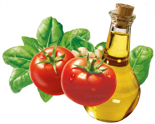 Olivenöl und Tomaten